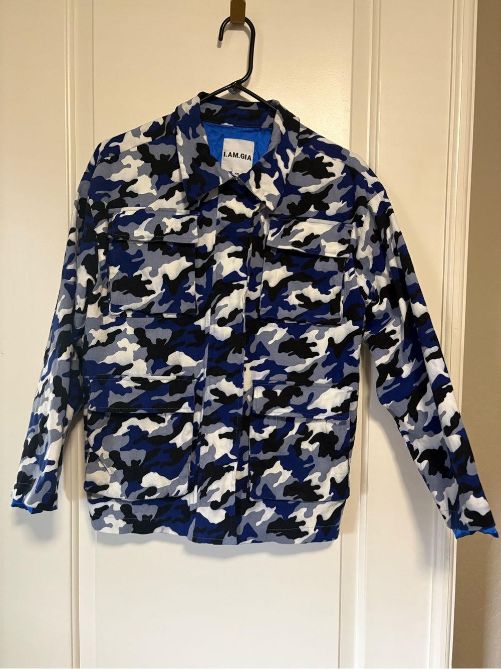 I.AM.GIA Blue Black White Camo Overshirt